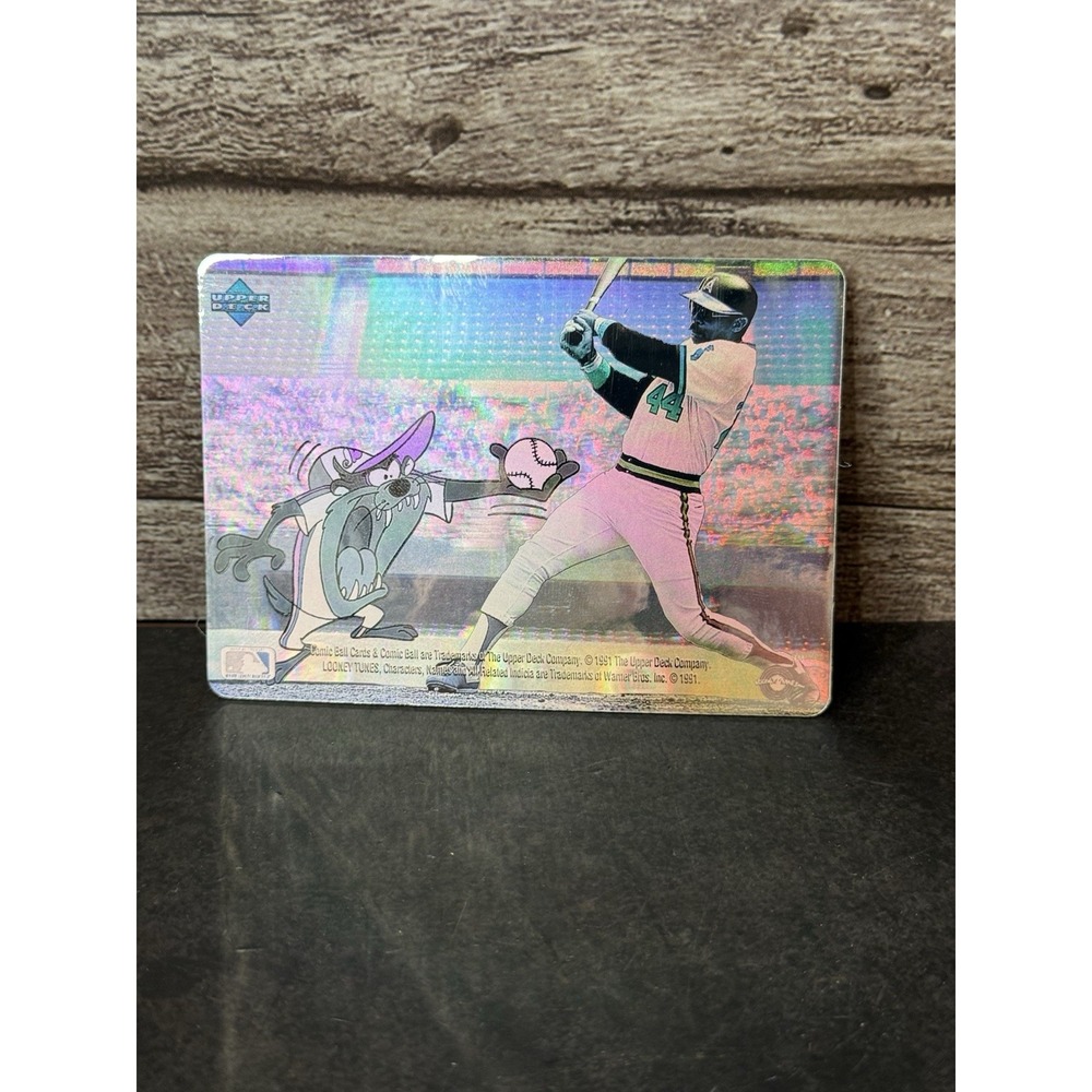 1991 Upper Deck Hologram Lonney Tune Baseball Card Tasmanian & Reggie Jackson KB